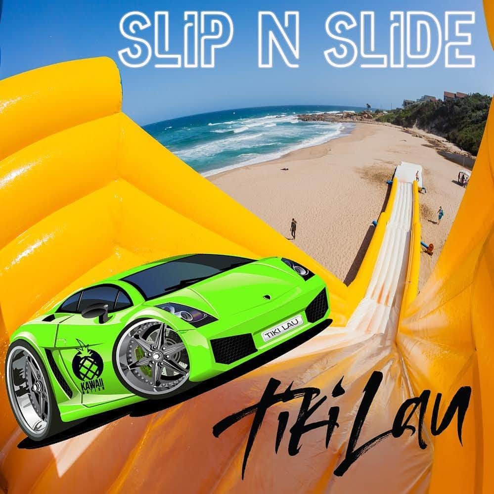 コレット・カーのインスタグラム：「I told you before and I’ll tell you again, WE ARE RELEASING ONE SONG A MONTH! “Slip N Slide” out now on all platforms! defiantly add this one to your workout playlists and party playlists- follow @tikilaumusic and support our crazy asses 🌈✅✨🔛1️⃣」