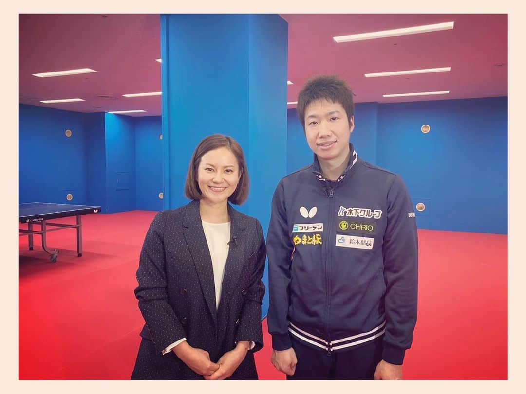 のインスタグラム：「本日の #Spark に出演します！今回は卓球の #水谷隼 選手にお話を伺ってきました！東京五輪から新種目になった、#混合ダブルス や、#伊藤美誠 選手のお話など本当にいいお話を沢山聞けました！水谷選手、お時間ありがとうございました✨ #フジテレビ さんにて、23:15~です！☺️ I interviewed #Junmizutani !! It will air tonight at 11:15pm on Fujitv:)) #tabletennis #Tokyo2020」