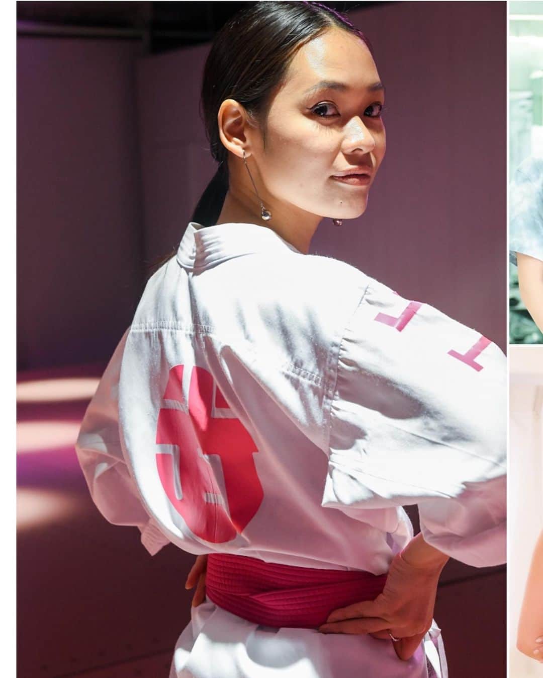 のインスタグラム：「WWD JAPAN﻿ 「命短き動けよ乙女！」﻿ YOGA STYLEを取材して頂きました。﻿ 最近ハマっている空手も🥋🤎﻿ 誌面とWEBでは内容や写真が少し違うので﻿ どちらも見て頂けたら嬉しいです。﻿ ﻿ #wwd #wwdjapan #run #fitness #yoga﻿ #karate #nike #bifnergy﻿ ﻿#ヨガ #空手 #アロマ #道着」