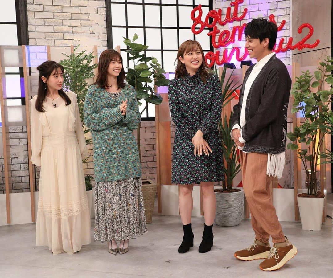 関西テレビ「グータンヌーボ2」さんのインスタグラム写真 - (関西テレビ「グータンヌーボ2」Instagram)「💃✨ファッション✨🕺 ・ 先日放送された #グータンヌーボ2 MC4人の #ファッション をご紹介します〜💁‍♀️✨ ・ #長谷川京子 さん お休み中💃 🍓 #田中みな実 さん ワンピース　@nine_official_pr パンプス  @prada 🍓 #西野七瀬 さん ワンピース、ニット  @missoni 靴　@sergiorossi アクセサリー　@allbluesofficial 🍓 #満島真之介 さん シャツ、パンツ　@yoshiokubo_official カーディガン  @discovered_official 靴  @ugg 🍓 #菊地亜美 さん ワンピース  @annasui 靴　@re_rz ピアス　@agete_official」3月1日 19時58分 - gutan_ktv