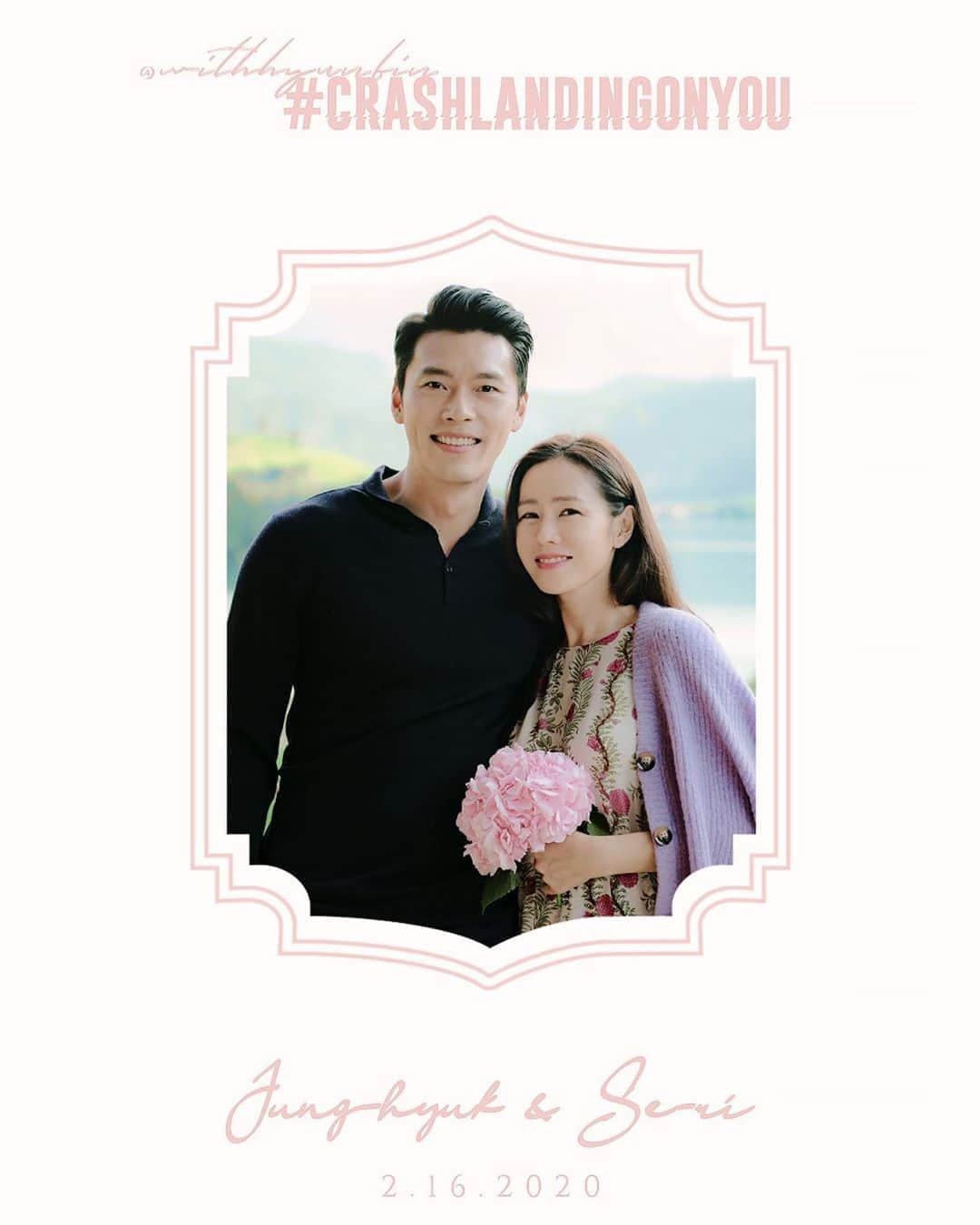 ヒョンビンのインスタグラム：「Would’ve been icing on the cake had they had a wedding scene 💐 —— #crashlandingonyou #사랑의불시착 #hyunbin #현빈 #ヒョンビン #玄彬 #sonyejin #손예진」