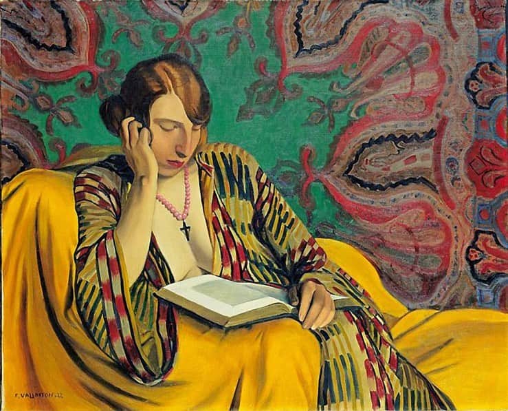 カロリーヌ・ド・メグレのインスタグラム：「Felix Vallotton (1865-1925) One of my favorite painters. “Woman reading” #FelixVallotton #Nabis」