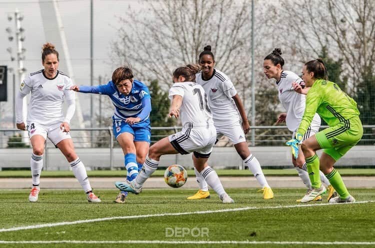 山本摩也のインスタグラム：「.﻿ ﻿ 2020.03.01﻿ La primera Iberdrola﻿ vs CD Tacón (4-3) ﻿ Creo en mi ﻿ Creo en mi equipazo ﻿ Y así pasa algo bonito👌🏽﻿ ﻿ 1ゴール1アシスト﻿ 結果が全て、突き進め。﻿ ﻿  @rcdeportivo  @rcdfem」