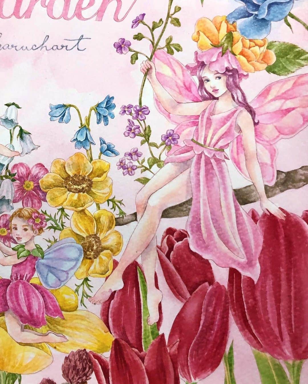 haruchartさんのインスタグラム写真 - (haruchartInstagram)「. . Flower Garden🦋 . . 安定の縦幅全部入らない& 細かいから画質落ちて伝わらないやつ😢 . . #japan#illust#art#love#artist#paints#girl#painting#drawing#pink#paint#花#pretty#flowerfairy #絵 #fairy #イラスト #Flower #イラストグラム」3月2日 21時56分 - haruchart