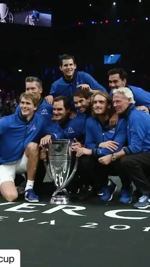 ロジャー・フェデラーのインスタグラム：「Can’t wait to play in Boston for the first time. It is always epic to play in a historical sporting arena like the Garden. Let’s make it 4 in a row Team Europe🔵🌍😉 #lavercup #2020」