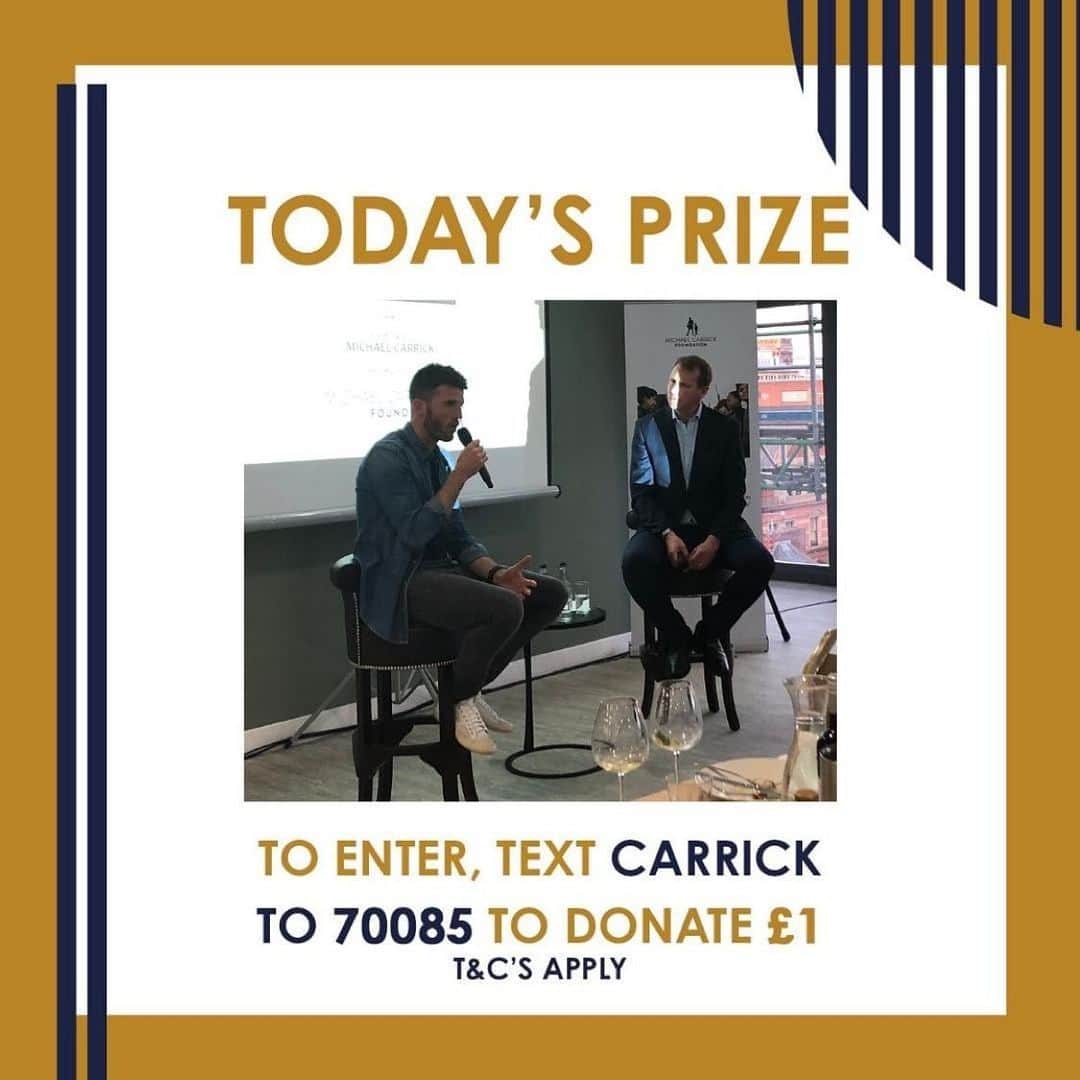 マイケル・キャリックのインスタグラム：「I’m doing a Q&A in London soon and here’s a chance to win 2 tickets. All proceeds going to @michaelcarrickfoundation  Thanks for your support 👍🏼 Repost from @michaelcarrickfoundation • It's the FINAL DAY of #carricksuper16! ❤️⚽️ For our sixteenth prize, you can be in with a chance of  MEETING THE MAN HIMSELF with 2 tickets to Michael's next Q&A event happening in London on 23/03! 🤳Text 'CARRICK' to 70085 to donate £1 and enter the prize draw! If you don't have a UK registered phone, you can donate via our Instagram or Facebook donation button. 🎉  All proceeds go directly to the Foundation to help create empowering opportunities for young people living in disadvantaged areas. 💫  The last winner of Carrick's Super 16 will be announced in 24 hours. ⏰Good luck! ✏ Please note this prize is tickets only, no travel is included.」