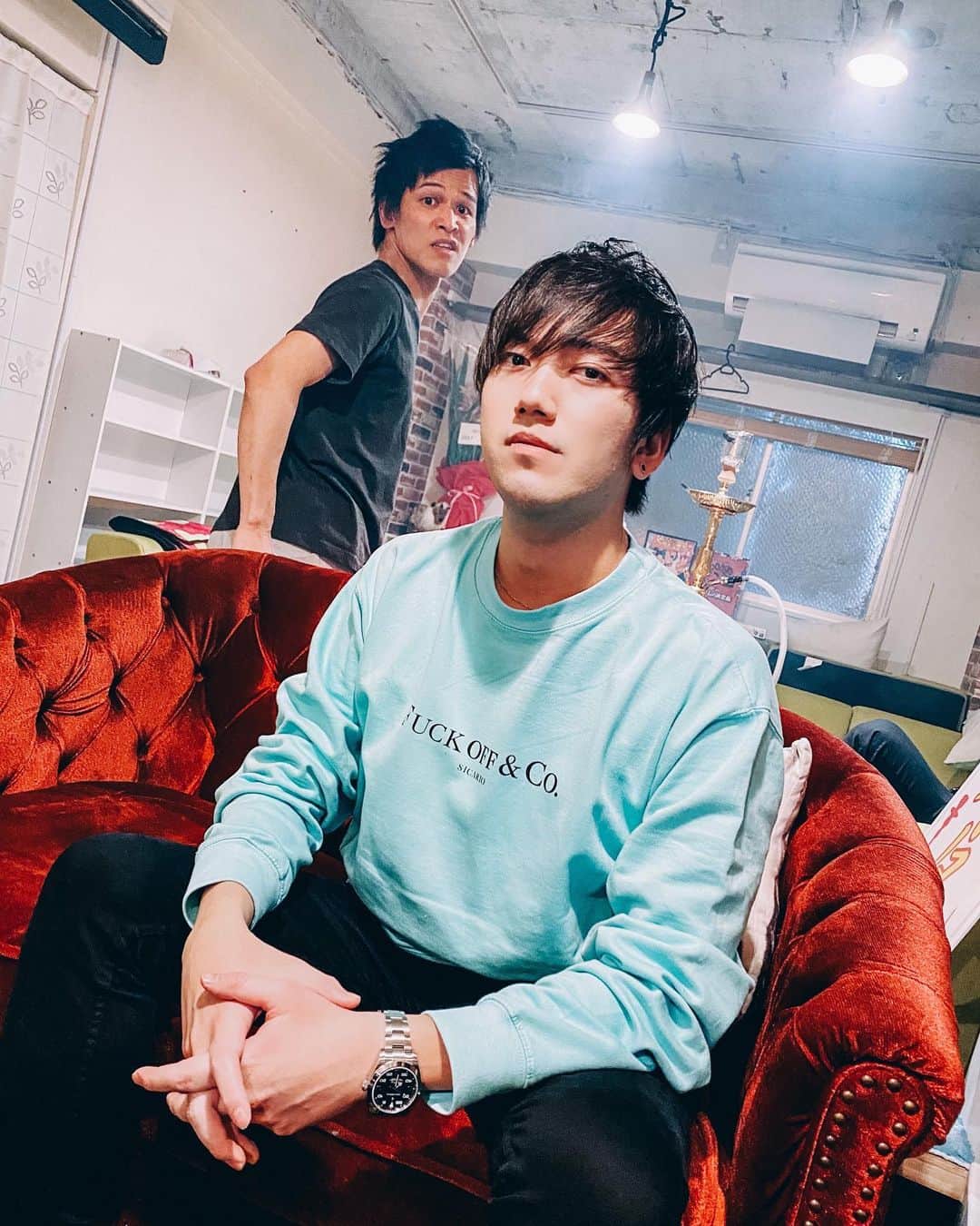 TeddyLoidのインスタグラム：「With Ryo Saito (Shisha Master) ・ TOPS : @bootcouturesk8  lLOCATION : @vangvieng_hookah_shisha @tokyoshisha」