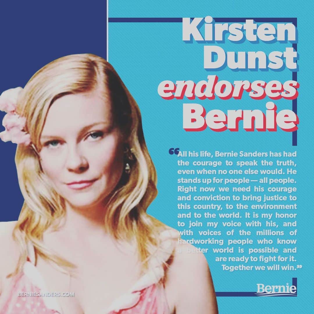 キルスティン・ダンストのインスタグラム：「Feel the Bern!」
