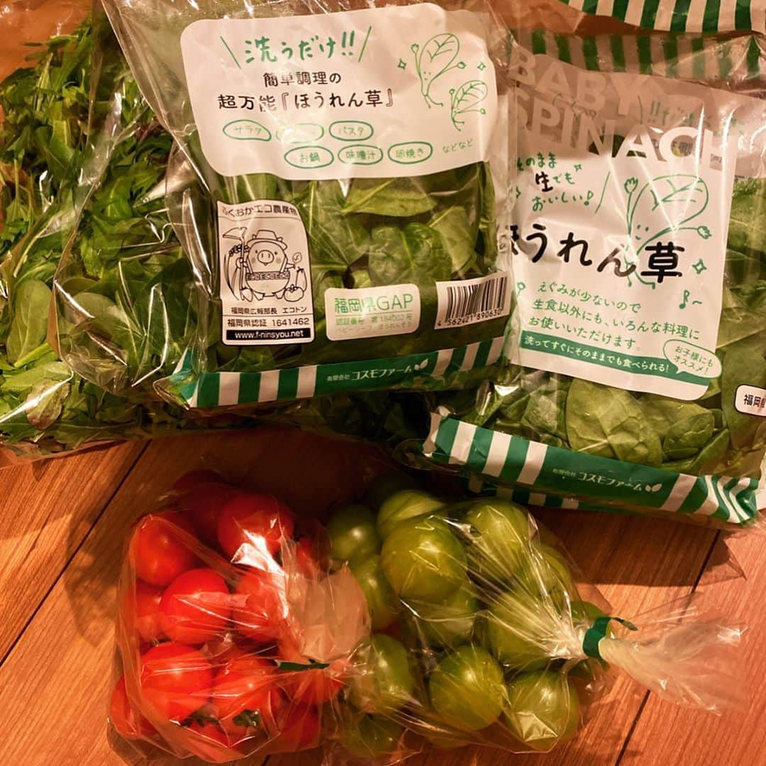 西山茉希さんのインスタグラム写真 - (西山茉希Instagram)「九州からの贈り物。  野菜祭。  #カラフルトマト #ひとくちほうれん草 #ベビーリーフ #コスモファーム  トマト好きーズにはたまらない。 毎食贅沢にトマト祭。  母さんほうれん草を生で食べれる幸あり。 ムシャムシャパクパク美味しい栄養。  #食卓に彩りを #見映えとともに栄養プラス #野菜のちから  我が家の食卓が映えてくれる。 感謝感謝の西山食堂。 m(_ _)m」3月4日 9時31分 - maki.nshiyama50