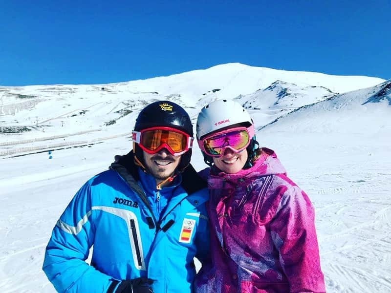 ミレイア・ベルモンテ・ガルシアのインスタグラム：「Hoy ha sido el primer día de ski del 🐥 @angelcapel y no se le ha dado nada mal! 😋Siempre es un placer poder esquiar en @sierranevadaestacion! 👍🏻 📸 @fred_vergnoux」