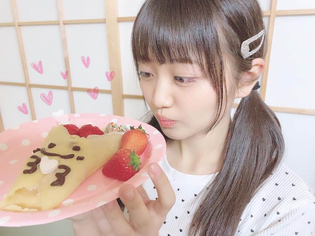 稲垣香織さんのインスタグラム写真 - (稲垣香織Instagram)「・ ・ ・ クレープの投稿おーわっぴ!!💭🍫 3枚並べたかったの〜🧸 見てくれてありがとう❤︎ #手作り #クレープ」3月5日 15時38分 - kaori.team4_16