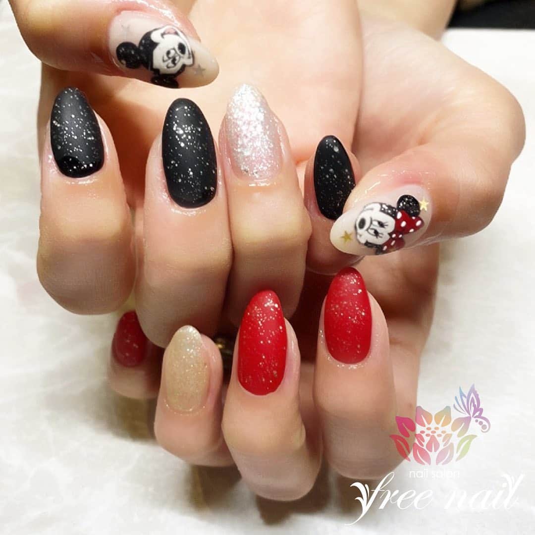 ネイルアーティストryさんのインスタグラム写真 ネイルアーティストryinstagram Mickey Minnieネイル カラーアシメ ネイリスト ネイルアーティスト ネイルアート ネイルチェンジ ネイルサロン 大阪ネイルサロン ネイル