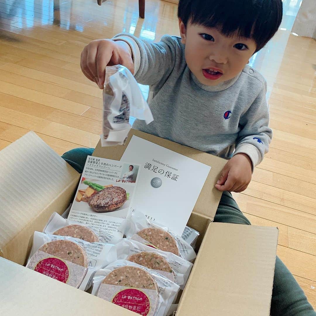 氷浦紫さんのインスタグラム写真 - (氷浦紫Instagram)「いたずらしちゃった笑  #落合シェフのハンバーグ  届いた〜✨ #ハンバーグ大好き#labettola #2歳男の子#冷凍マイナス18度#ママのいたずらシリーズ」3月5日 16時08分 - yukalihiula
