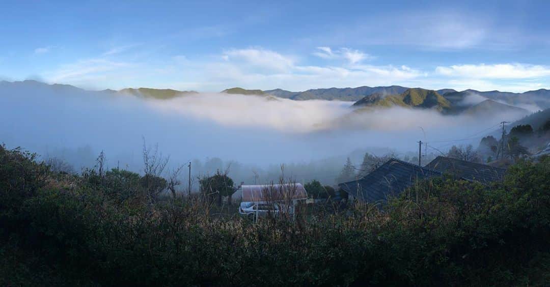 山中真さんのインスタグラム写真 - (山中真Instagram)「‪こんな時だからこそ。‬ ‪自然の力は大きいな、と。‬ ‪人の少ない大自然や秘境なら。‬ ‪テレビでも絶景とか紹介したいけど。‬ ‪先日お邪魔した‬ ‪和歌山・中辺路の雲海。‬ #和歌山　#中辺路 #霧の郷たかはら」3月5日 9時54分 - makorine1120