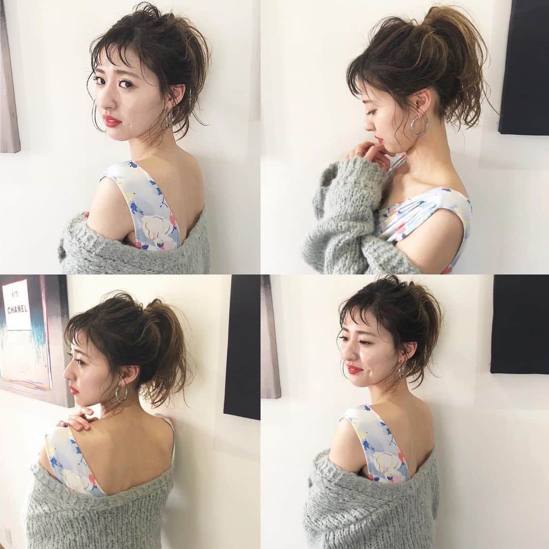 のインスタグラム：「* * *  永遠に  かわいい  ぽにーてーる 💚 * *  #あたしの服があたしより似合う #若さって最強 #また撮影しよー #アレンジ #ヘアアレンジ #kaekoarrange  #cocolohair #arrange #make」