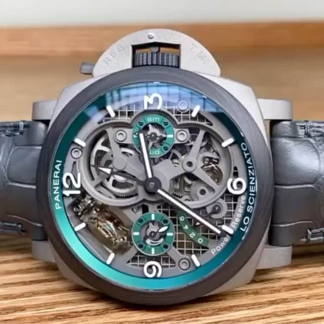 パネライのインスタグラム：「Some fun with the #Panerai #PAM768 Lo Scienziato Titanium Skeleton Tourbillon. Video by @daneshderissi #paneraicentral」