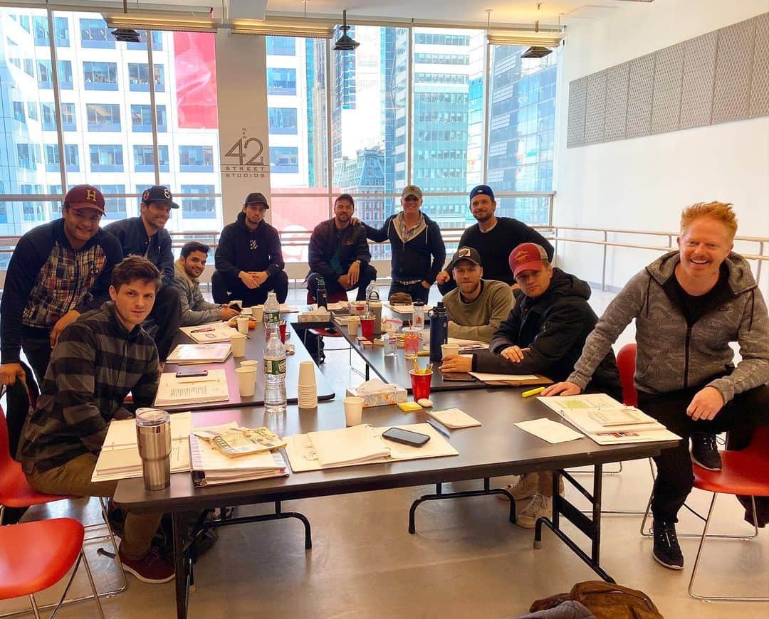 パトリック・J・アダムスのインスタグラム：「Excited to have started rehearsals this week for #TakeMeOut with this pretty remarkable group of artists. Performances begin April 2 @2stnyc’s #HayesTheater  Link in bio to get your tickets now.」