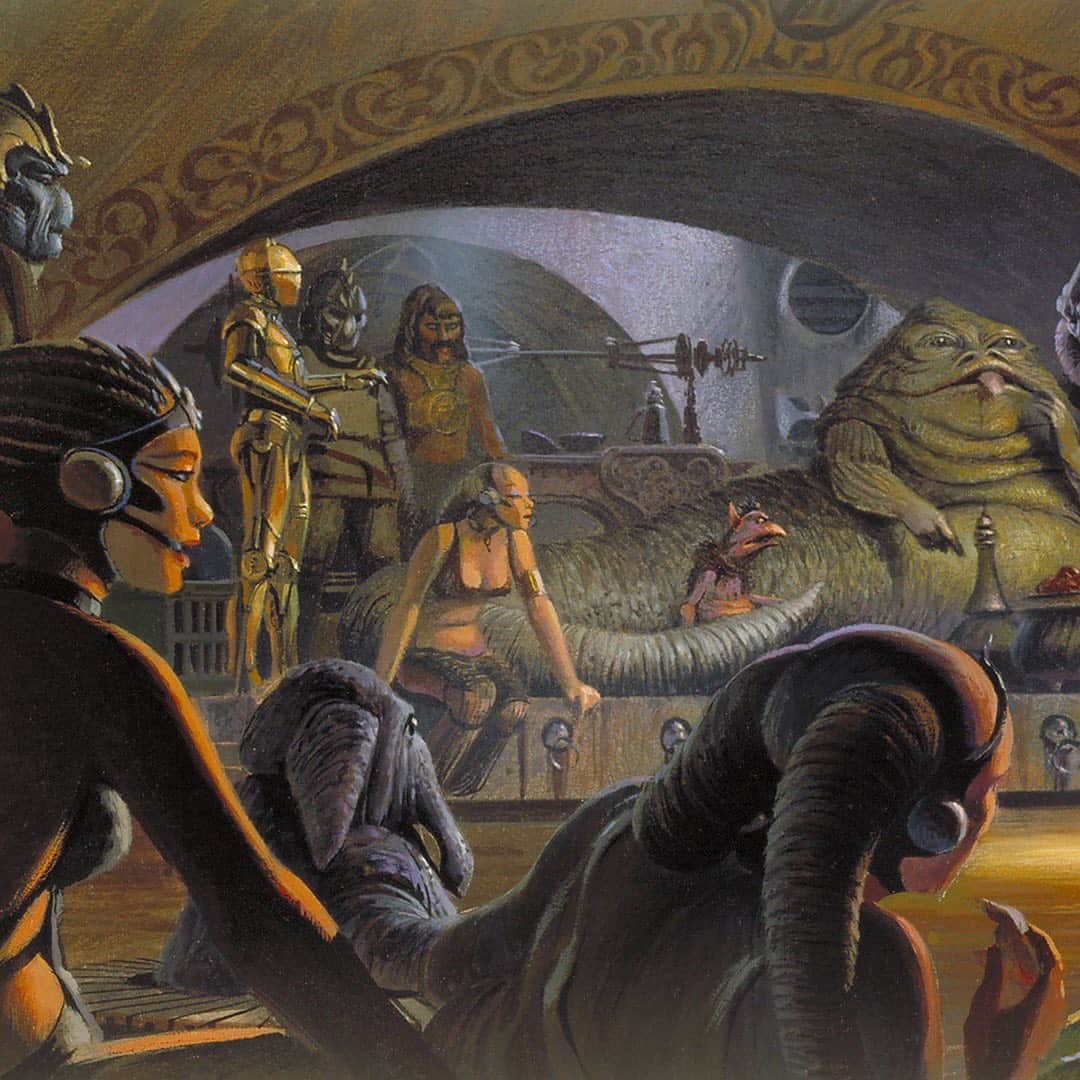 スター・ウォーズさんのインスタグラム写真 - (スター・ウォーズInstagram)「The sinister gangster Jabba the Hutt is not intimidated by many, not even a Jedi Knight like Luke Skywalker. (Art by Ralph McQuarrie.) #ReturnOfTheJedi」3月7日 2時14分 - starwars