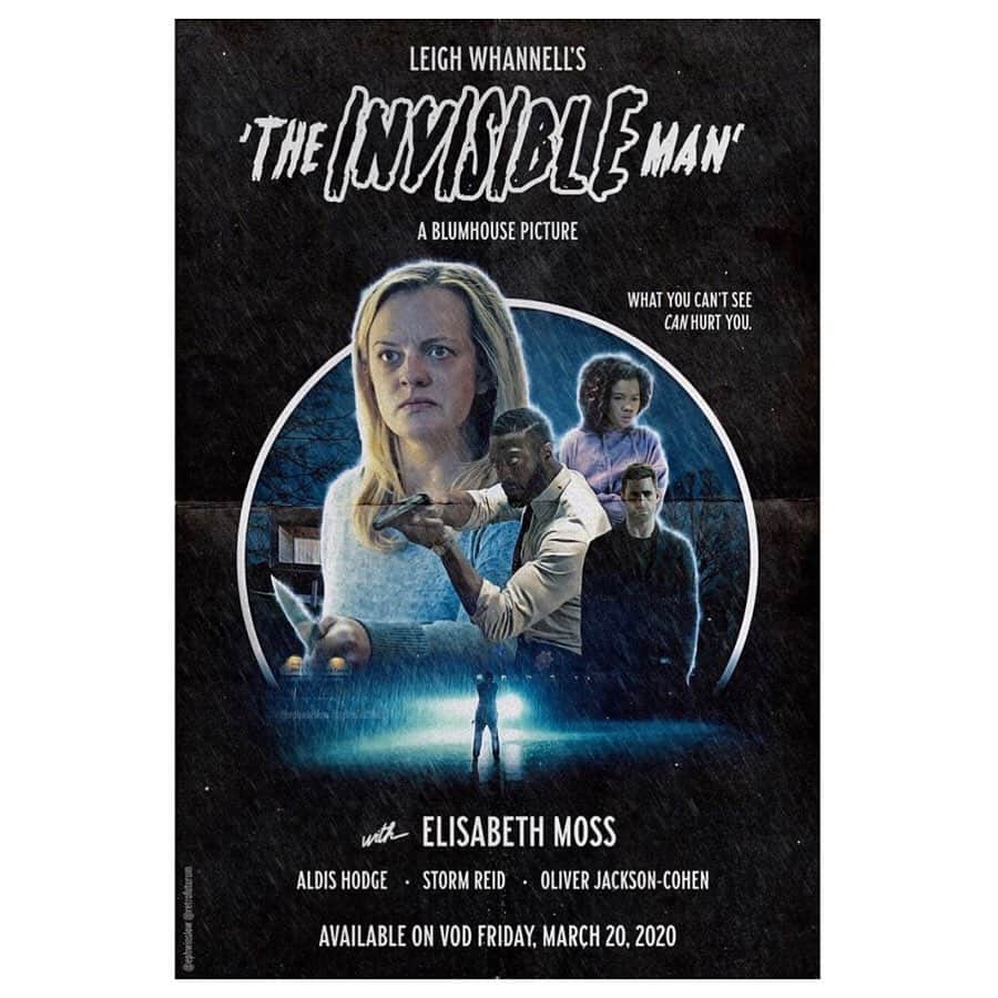 のインスタグラム：「Uh. Oh. He’s. In. Your. House.  The Invisible Man is now available to rent and watch at home!! It’s worth it.  Like really worth it.  Trust me. 😎🔪 @theinvisiblemanmovie  @elisabethmossofficial  @aldis_hodge  @stormreid  @blumhouse  @itsjasonblum  @universalpictures」