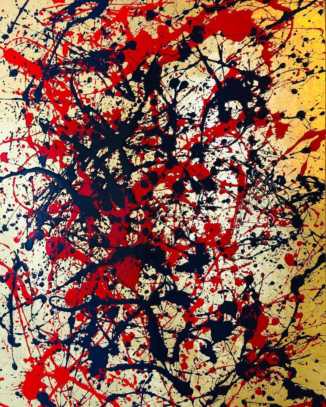 小野原聡さんのインスタグラム写真 - (小野原聡Instagram)「MISSON. ⚪︎金の下地に赤➕藍色🖌 <103✖️73>  #風来棒#art#artwork #painting #アクリル#drawing」3月21日 21時03分 - satoshi_onohara