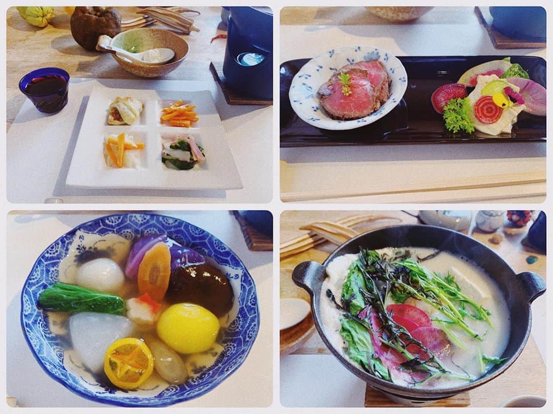 中村優さんのインスタグラム写真 - (中村優Instagram)「『清澄の里　粟』　 奈良の伝統野菜を中心とした、60品目を食べられるコース料理をいただいてきました✨🥬🥕🥔 野菜の美味しさが存分に楽しめるシンプルなお味！これがほんっとにどれを食べても感動する美味しさ✨体の内側から清められているような気さえした👼 その日食べるお野菜がテーブルに並んでいて、一つ一つ丁寧に食材の説明をしてくれるお店の方の接客も素晴らしい👏🏻車がないと行けないような田園風景の中にポツンとあるお店は、ロケーションも含め最高！ 行きづらいかもしれないけど、こういうところこそわざわざ足を運んでもらいたい。 ヤギのペーちゃんもおむかえしてくれるよ🐐前足まで入っていいよ！というルールらしい！お利口❤️🥺 #奈良#奈良市#帯解#伝統野菜#清澄の里粟」3月7日 18時18分 - nkmr_yu