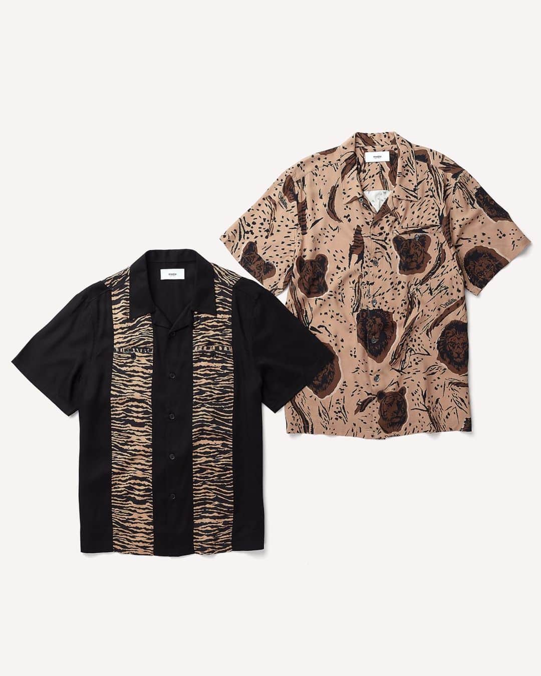 オバディア&サンズのインスタグラム：「Let the earth bring forth living creatures. Beach Shirts inspired by big cats now available online.」