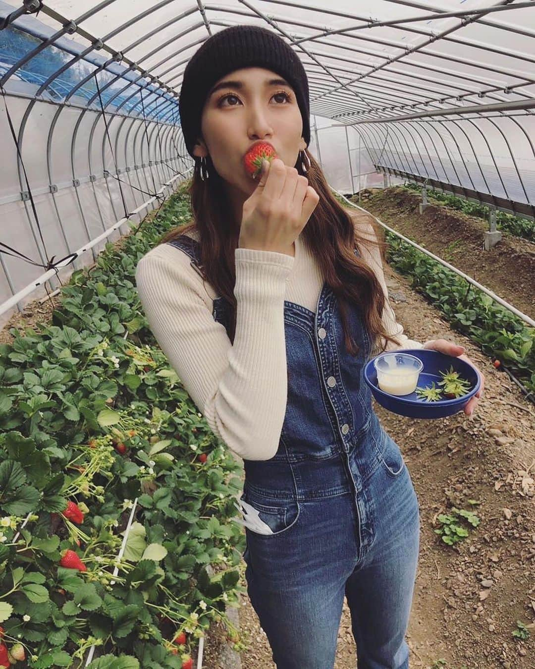 SAKURAさんのインスタグラム写真 - (SAKURAInstagram)「先日のいちご狩り🍓 . 私の親友はちょいとぶっとんでる おばかさんです🤪笑 いつも元気をくれてありがとう♥️」3月8日 12時13分 - sakura_____julia