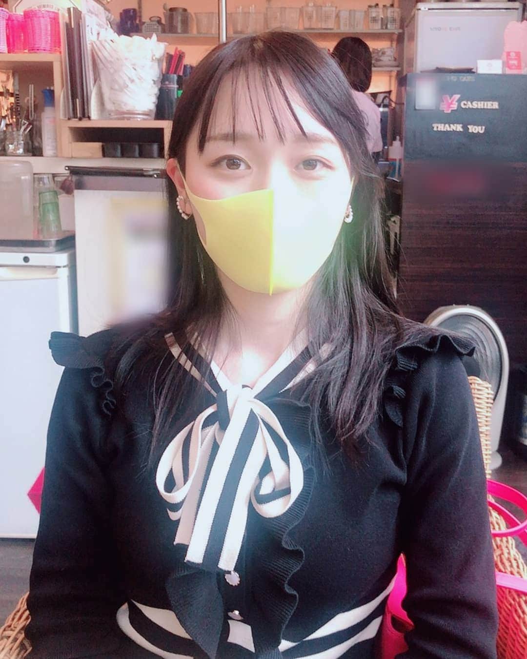松浦景子さんのインスタグラム写真 - (松浦景子Instagram)「マスク黄色やったら一瞬アヒル  #コロナ#コロナ対策  #子供用マスク #swankiss#スワンキス」3月8日 13時36分 - pinkpinks13