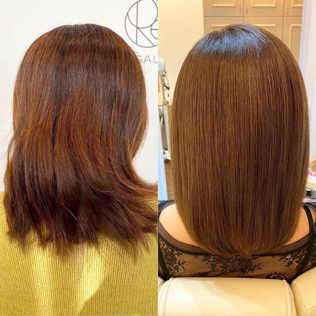 秋定麻紀子のインスタグラム：「@resalon.co.jp で美髪ヘアを始めました。 ホームケアもresalon のシャンプートリートメントに。 アシスタントに 「髪艶がスゴい！」 って褒められました。 どんな高い小物バッグ持ってオシャレしても肌と髪に艶がないと全て台無し。 どこに投資をするか考えさせられる。 髪がパサパサだと後ろ姿から期待しないかも。 そう思われない様に頑張る。 #後ろ姿美人になりたい #美髪」