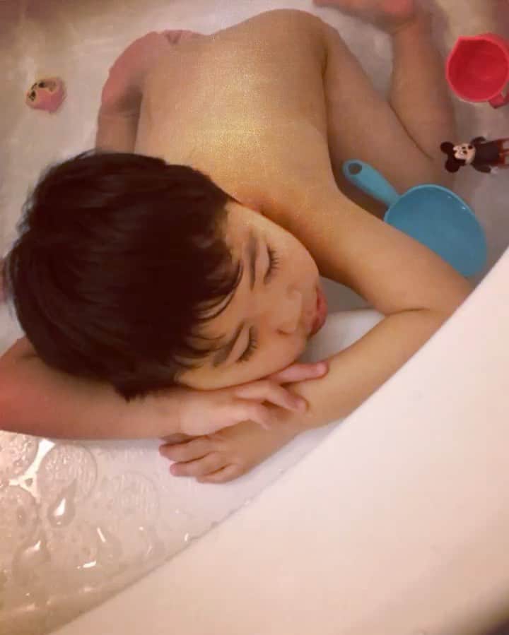 のインスタグラム：「何か静かやなと思ったら寝てたレオくん！Must be a long day mate! #おやすみなさい #goodnight」
