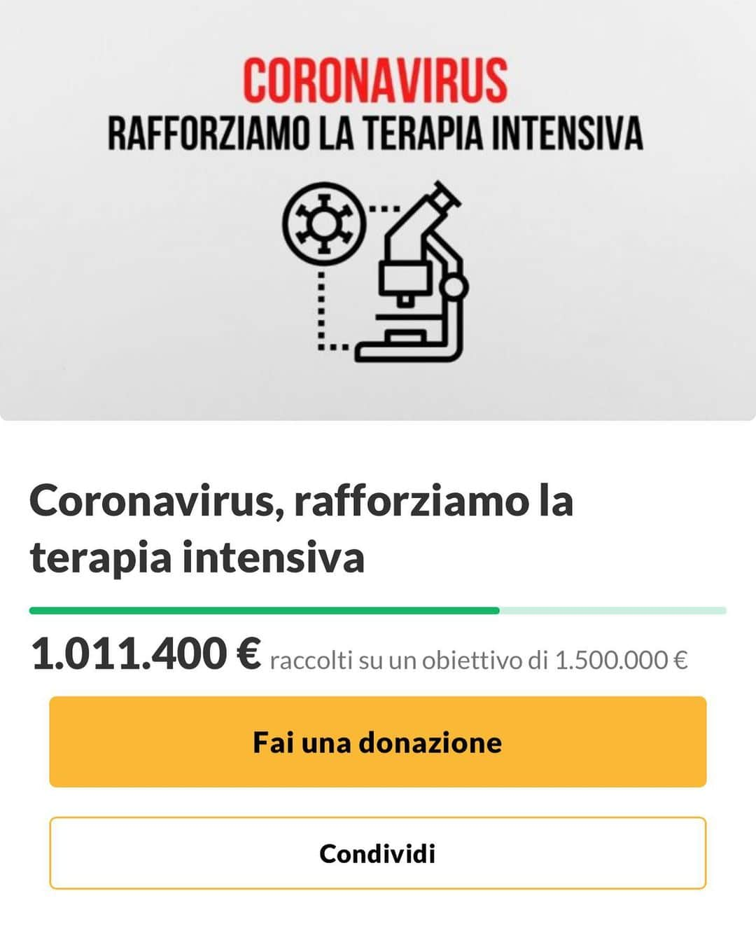 フェデスさんのインスタグラム写真 - (フェデスInstagram)「In poche ore abbiamo raccolto 1 milione di euro con più di 50 mila donazioni da mettere a disposizione delle nuove strutture di terapia intensiva per fronteggiare l’emergenza Coronavirus. Non è solo un aiuto concreto per gestire questa emergenza ma anche un grande messaggio di coesione e forza. Grazie a tutti voi per il supporto e grazie a tutti gli artisti e personaggi pubblici che ci stanno aiutando nella divulgazione. È bello vedere tutto questo ❤️💪🏻」3月10日 0時10分 - fedez