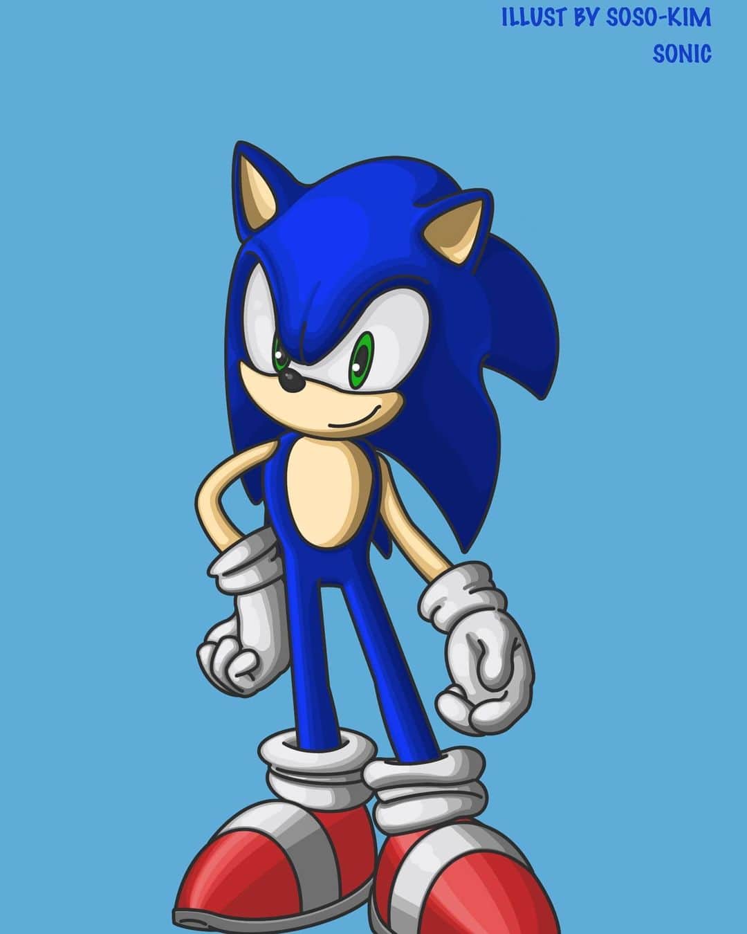 イ・ジュンヒョンのインスタグラム：「나의 최애를 그려주셔따  #소닉 #그림 #일러스트 #쏘쏘킴」