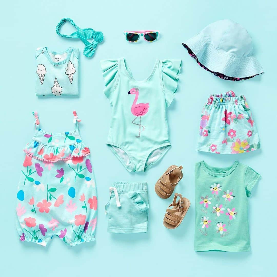 カーターズさんのインスタグラム写真 - (カーターズInstagram)「Teal us the truth... you love these flamazing styles, right?! 🦩🍦 🌸 #springbreakstyle #flamingos #lovecarters」3月10日 10時08分 - carters