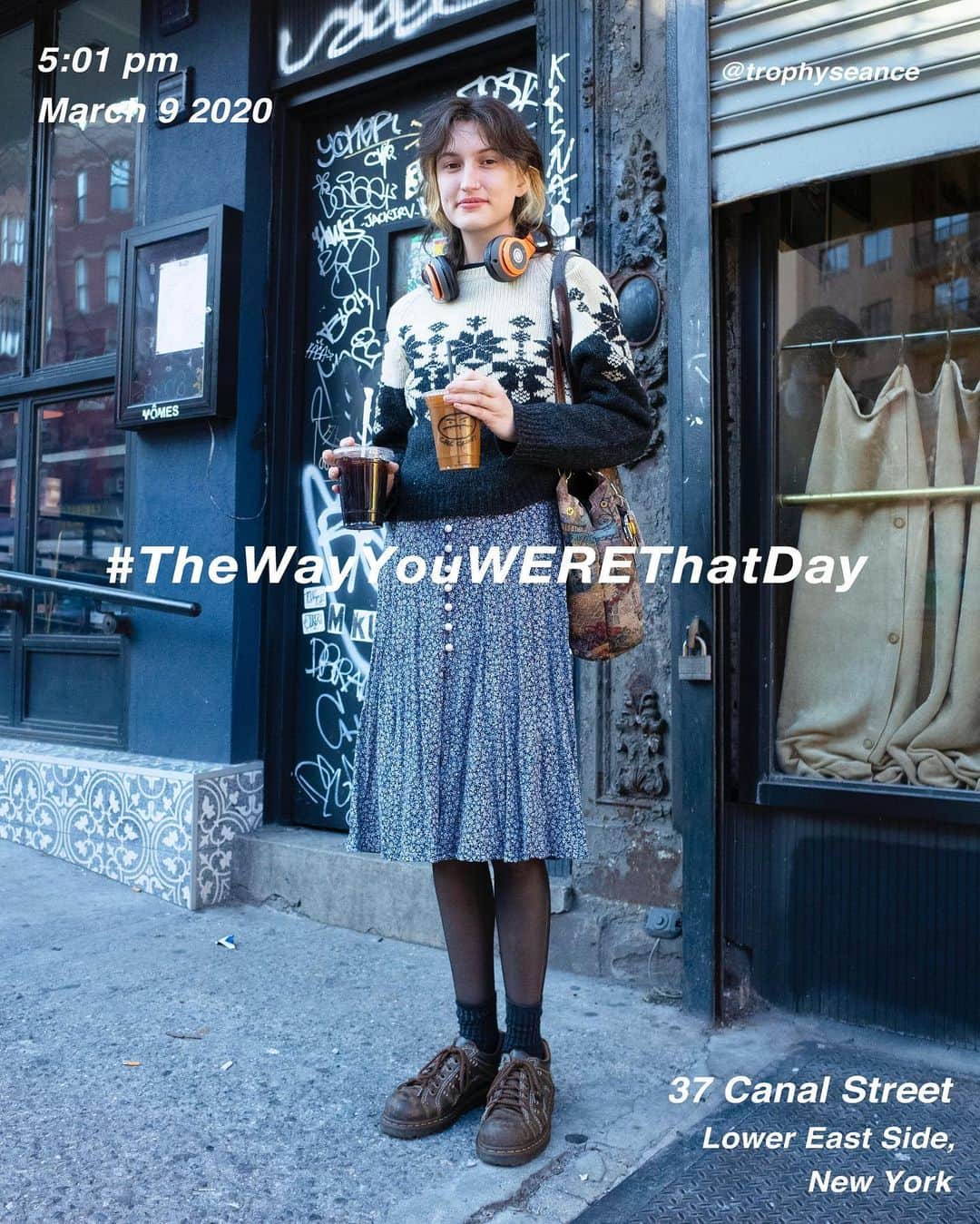 筒井心一のインスタグラム：「@trophyseance on 37 #CanalStreet at 5:01 pm, March 9 2020, #NewYork ﻿ #OutfitOfTheDay = #TheWayYouWEREThatDay #TWYWTD #ShinichiTsutsui」