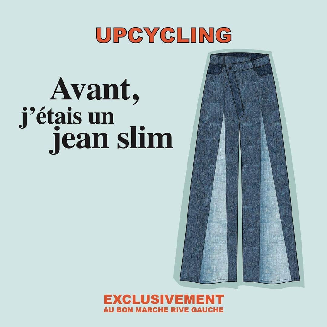 ノティファイのインスタグラム：「Chez notify, transformez votre jean slim trop serré en un jean large et tendance @lebonmarcherivegauche #upcycling #notify」