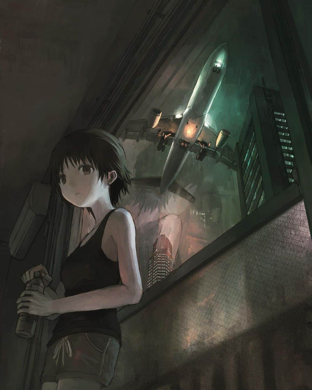 Akimasa Tokunagaのインスタグラム：「Night approach 🛬🌃アプローチ #art #illustration #airplane #manga #絵 #イラスト」
