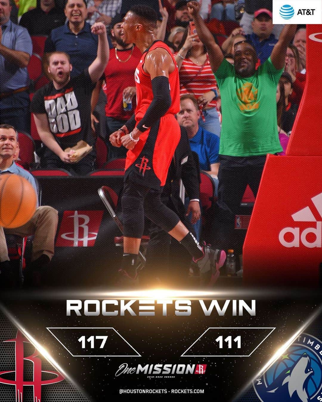 ヒューストン・ロケッツさんのインスタグラム写真 - (ヒューストン・ロケッツInstagram)「Rockets WIN! 🚀」3月11日 11時23分 - houstonrockets
