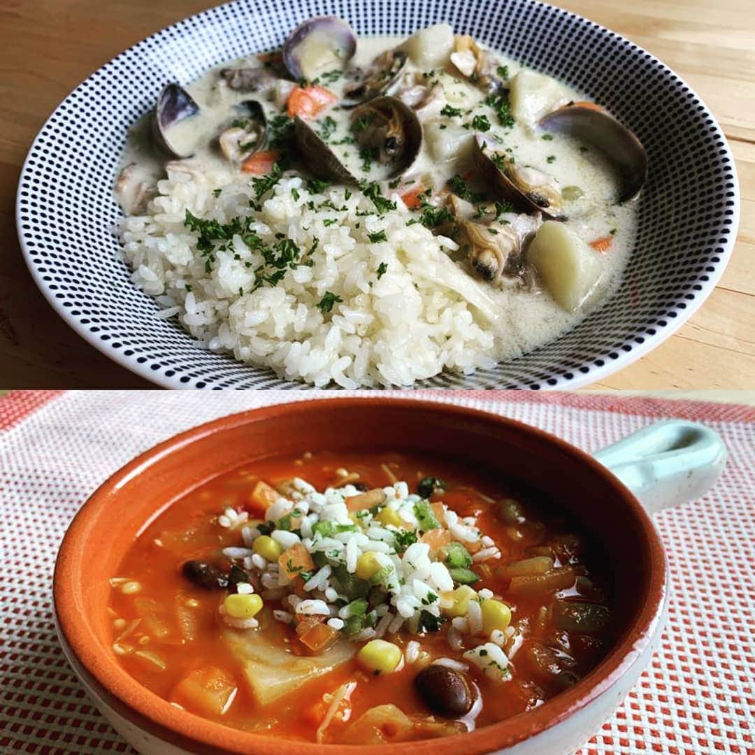 USAライス連合会さんのインスタグラム写真 - (USAライス連合会Instagram)「🇺🇸L.A.在住のスープ料理家 #東條真千子 @tojomachiko さんが考案してくださった「スープ×カルローズ」レシピを公開中です！ . 🔷『チーズライスwithクラムチャウダー』 クラムチャウダーはライスと合わせるため、食べやすいあっさり系に仕上げています。カルローズで作るフライドライスにバターとチーズを使うので、一緒に食べるとさらに味わいに幅が出ます。 . 🔶『サラダライスwithミネストローネ』 野菜たっぷり、お米もたっぷりでお腹も栄養もいっぱいのスープ。カルローズのサラダライスの彩も食欲をわかせてくれます。 . 🎁ただ今 #カルローズ のプレゼントキャンペーンも同時開催中です！是非おウチで東條真千子さんの「スープ×カルローズ」を作ってみてください！ . ▶レシピCheck＆応募はこちら 【 https://www.usarice-jp.com/recipe/index_soup.html 】 または @usa_rice_jp プロフィール欄のURLからどうぞ♪ . . #スープに合う#おコメ#カルローズ米 #カリフォルニア米#アメリカ米#スープ#スープに合うおコメ#スープライス#スープごはん#スープレシピ#クラムチャウダー#ミネストローネ#スープ料理家#レシピブログ#新食材#プレゼント#キャンペーン#プレゼントキャンペーン#USAライス連合会 #calrose#CalroseRice#CaliforniaRice#SoupWithRice#RiceIdeas#soupIdeas#Soup」3月11日 11時53分 - usa_rice_jp