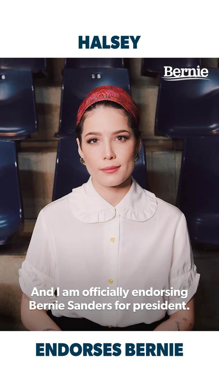 Halseyのインスタグラム：「I first endorsed Bernie in 2016. A candidate not beholden to the ruling class. A candidate who was fighting against the effects of marginalization that impacted me (a queer woman, raised poor in an American suburb in a multiracial family) for my entire life. No matter my life and status have changed since then, one thing has always remained the same: There is no amount of money I could ever make or keep that I would EVER choose over the pursuit of more equally distributed resources for ALL. There is no system of benefits that could justify my participation in rigging American institutions for personal gain and wealth consolidation. When I look at some of the other candidates, or members of my newfound class, I see actions that have nothing to do with being wealthy and everything to do with being selfish. That’s why I am officially (re)endorsing Bernie Sanders for president.」