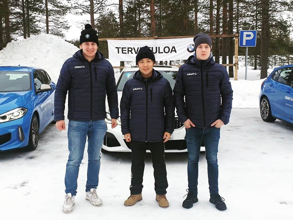 勝田貴元さんのインスタグラム写真 - (勝田貴元Instagram)「Good fun and good learn day with @jessekallio47 and @eerik_pietarinen at Rovaniemi! Thank you for Jarkko and #bmwdrivingexperience guys!🙏 今日はエーリックとイェッセと共に、ロバニエミにあるBMWのアイストラックでトレーニング！  エーリックはフィンランドラリー選手権のシリーズチャンピオン、イェッセはWRXワールドラリークロスのRX2に参戦してるフィンランド人ラリークロスドライバー！🇫🇮 2人とタイムを競いながら色々なコースを走って色んな理解も深まりましたし凄く楽しめました。  車両はラリー車ではありませんが、だからこそ学べる事も沢山あり、良いトレーニングでした😁  #Finland #icetrack」3月11日 4時37分 - takamotokatsuta