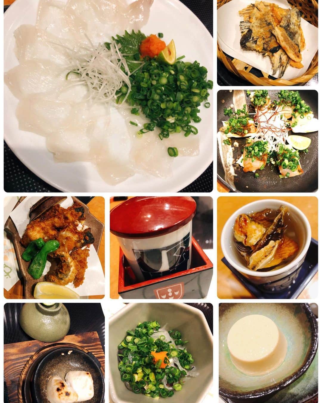 山脇千文美のインスタグラム：「ふぐふぐ〜🐡 #玄品ふぐ #ふぐ料理 #てっさ #ひれ酒 #美味しかった #幸せ」