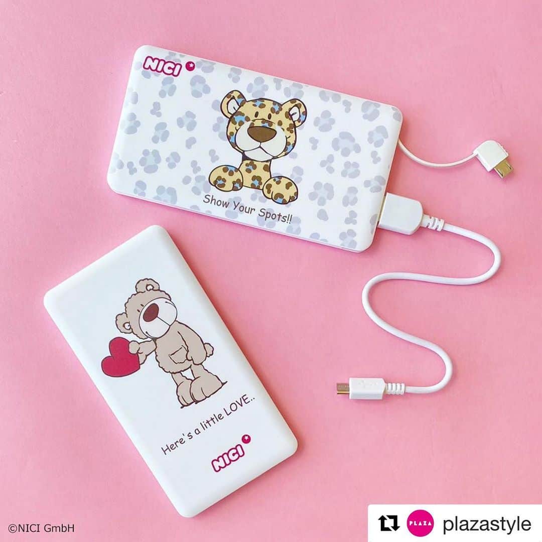 NICI JAPANさんのインスタグラム写真 - (NICI JAPANInstagram)「#Repost @plazastyle with @get_repost ・・・ PLAZA・MINiPLAオリジナルアイテム❣️「NICI」のモバイルバッテリーです💓本体に収納できるマイクロUSB端子付き◎2つの出力端子があるので、2台同時充電もできます🌟 . NICI モバイルバッテリー ラブベア/レパード 各¥3,850(税込) . #PLAZAピンク #NICI #ニキ #モバイルバッテリー #モバイルチャージャー #バッテリーチャージャー #充電器 #バッテリー #PLAZA限定 #PLAZA別注  #PLAZA #プラザ #MINiPLA #MINIPLA #ミニプラ  @plazastyle  @nici_japan」3月11日 12時27分 - nici_japan