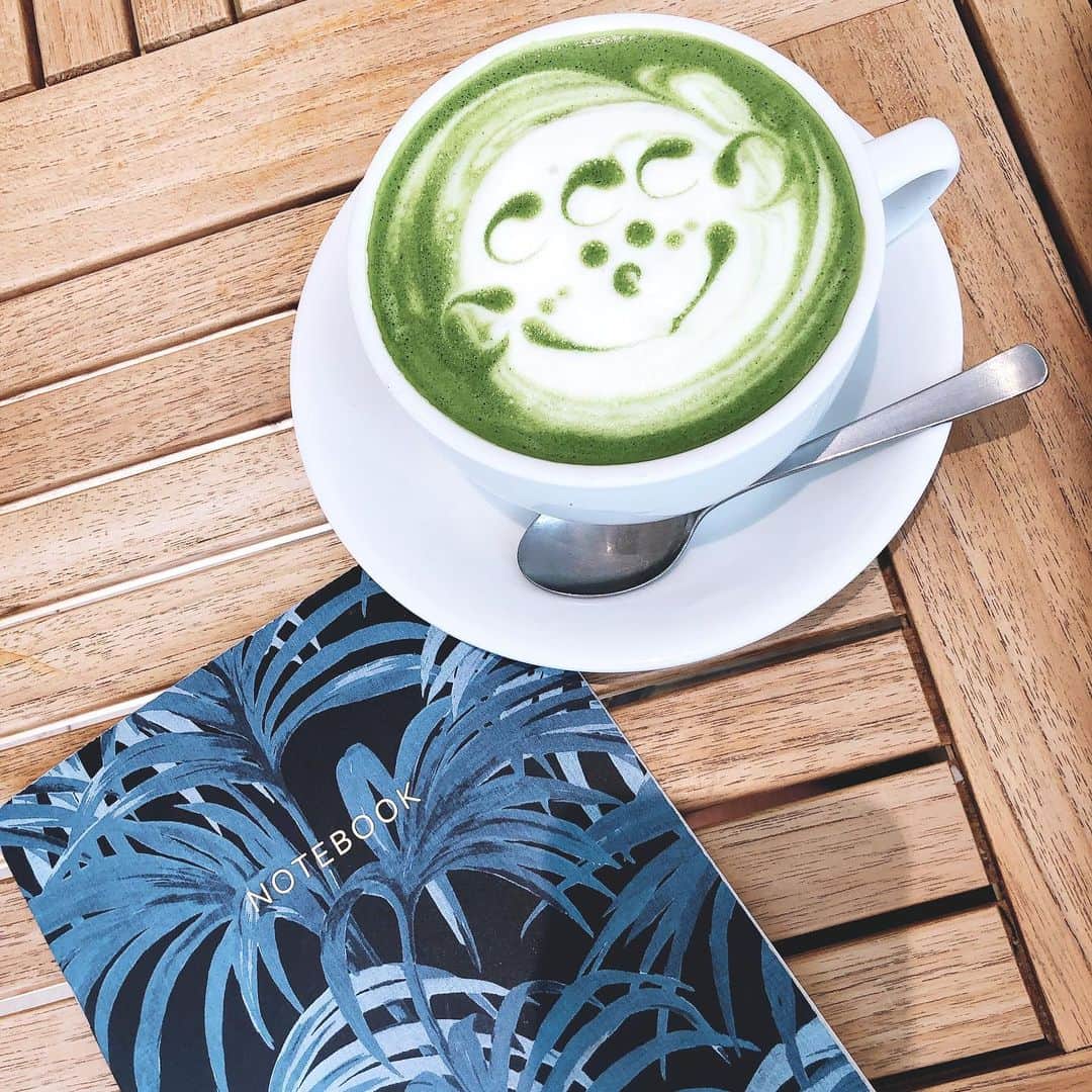 山脇道子のインスタグラム：「⭐️ ゆっくりお仕事も再スタート💫 打ち合わせ中に にっこり顔の抹茶が出てきて笑顔になった😋」