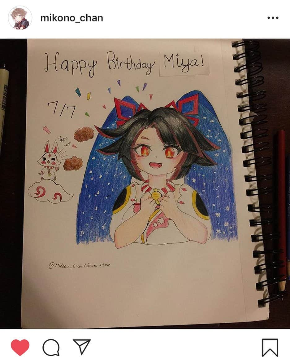 キミノミヤさんのインスタグラム写真 - (キミノミヤInstagram)「Thank you🎁 . #miyart #fanart #ファンアート #キミノミヤ #MIYAKIMINO #vtuber #HANJOSQUAD」3月11日 19時30分 - miya_kimino