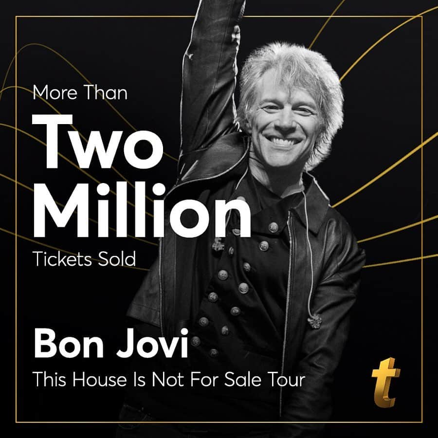 Bon Joviさんのインスタグラム写真 - (Bon JoviInstagram)「Over two million tickets sold on our This House Is Not For Sale Tour. Thank you to all of our amazing fans who joined us! @ticketmaster」3月12日 1時39分 - bonjovi