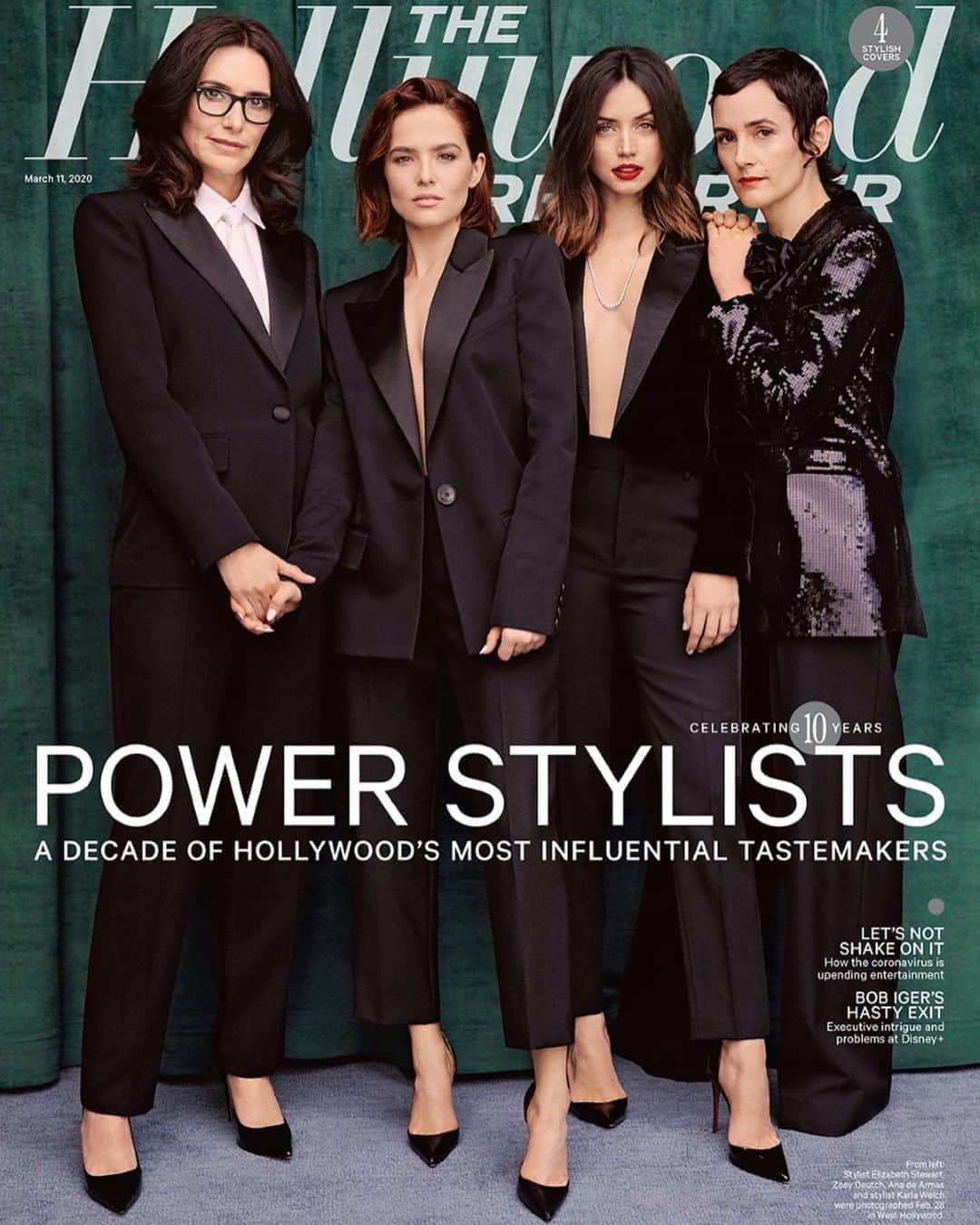 アナ・デ・アルマスのインスタグラム：「Thank you @hollywoodreporter for this beautiful cover to celebrate our brilliant stylists. @karlawelchstylist you inspire me every day. I’m so lucky to have you. 💋🌸」