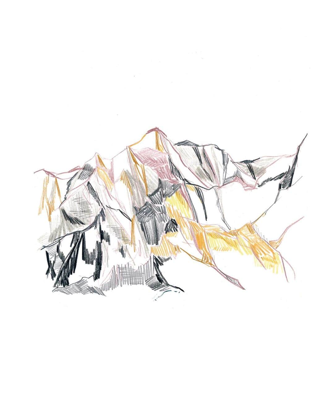 のインスタグラム：「“Mountain sketch” 🏔🏔🏔 ・ #shogosekine #sketch」