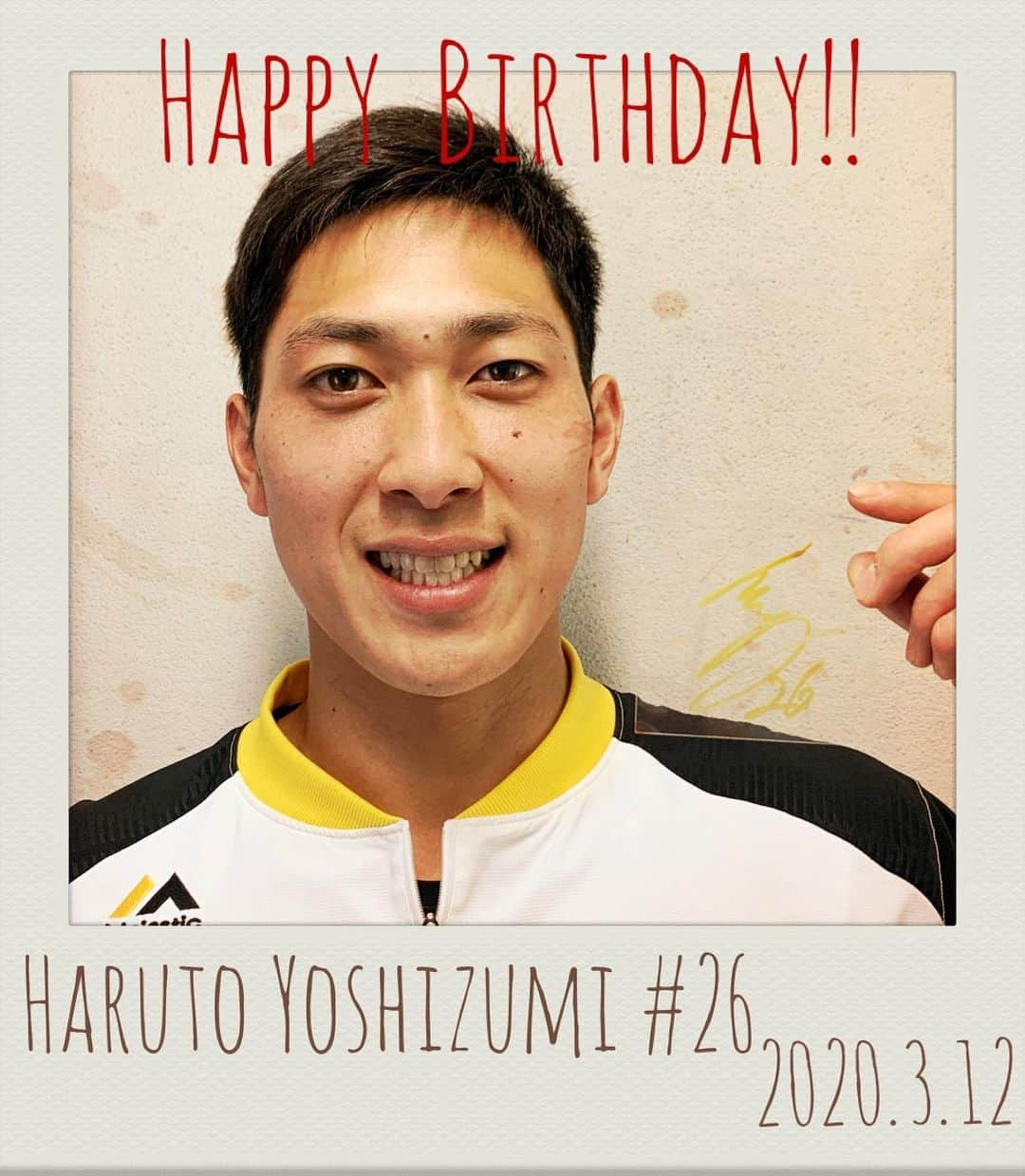 福岡ソフトバンクホークスさんのインスタグラム写真 - (福岡ソフトバンクホークスInstagram)「#HAPPYBIRTHDAY #吉住晴斗 #3月12日 #20歳 #モバイル公式サイト #サインシートプレゼント #softbankhawks #ホークス #s15」3月12日 11時36分 - softbankhawks_official