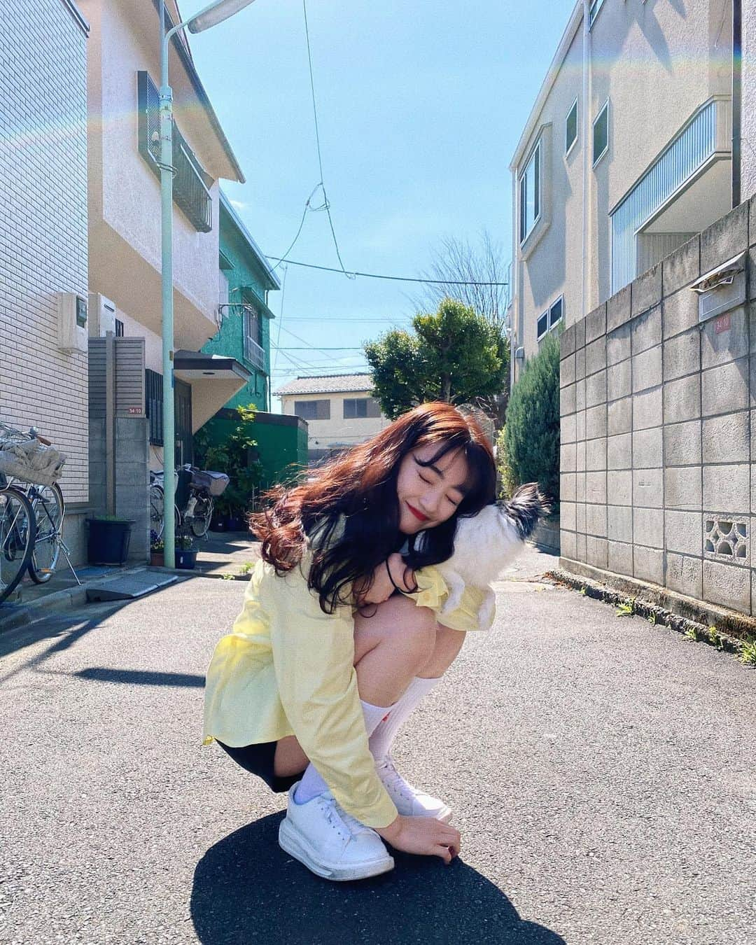 河﨑莉奈さんのインスタグラム写真 - (河﨑莉奈Instagram)「🌈💛🐶」3月12日 13時44分 - rinya5588