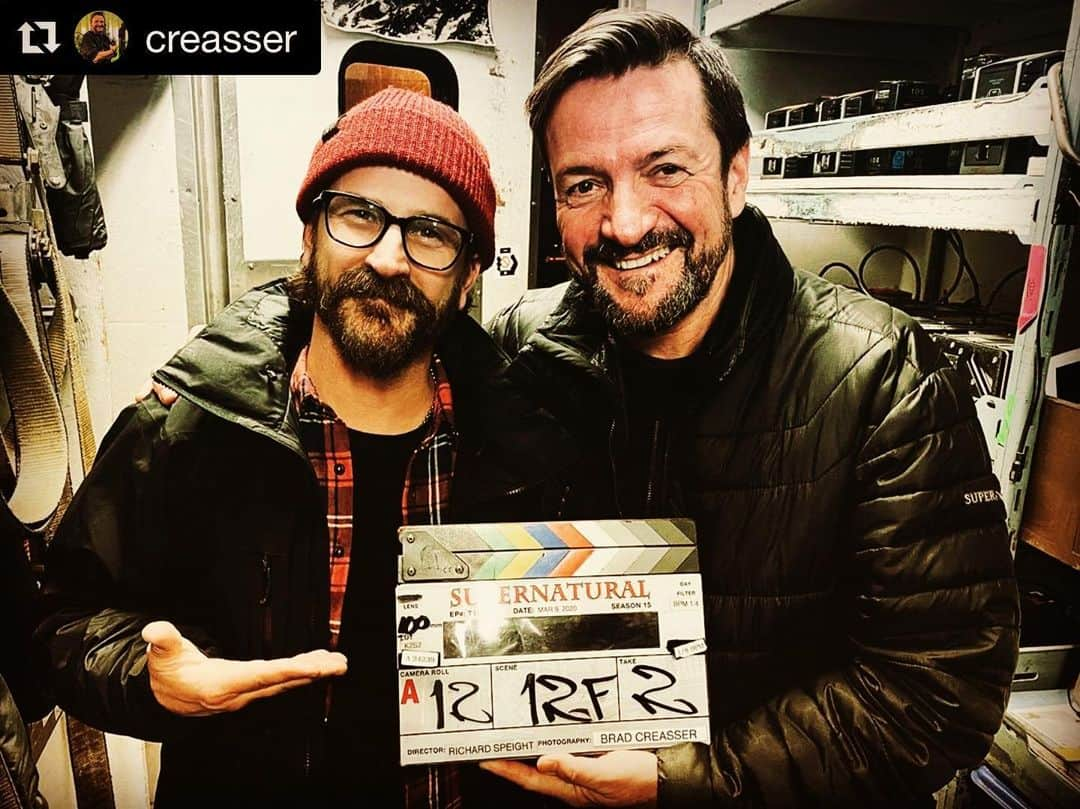 リチャード・スペイト Jrさんのインスタグラム写真 - (リチャード・スペイト JrInstagram)「#Repost @creasser with @get_repost ・・・ Our last time together as Director/DP on Supernatural. This guy is always great to work with! Til next time @dicksp8jr #fifteenthandfinal #supernatural」3月13日 0時42分 - dicksp8jr